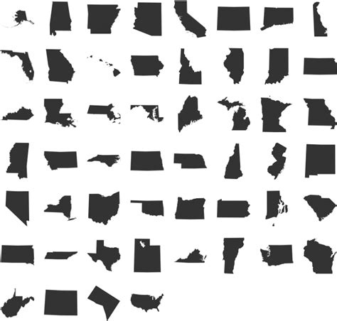 Download States Silhouette Clipart Dingbat United States All 50 State