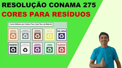 Resolução CONAMA 275 CORES para diferentes tipos de RESÍDUOS YouTube