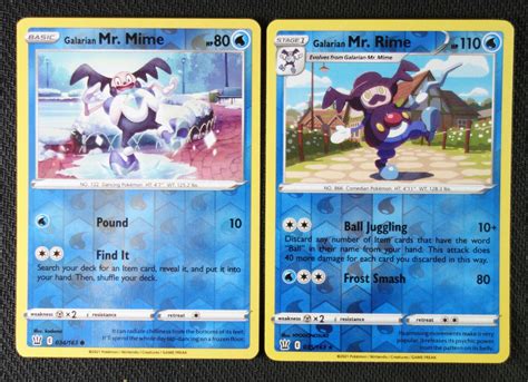 Pokemon Cards Galarian Mr Mime 034 Mr Rime 035 163 Reverse Holo NM M