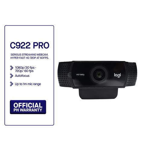 Logitech C922 Pro Webcam 1080p Black Shopee Philippines