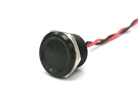 19mm Waterproof Piezo Touch Switch Ip68 Momentary Black For Marine