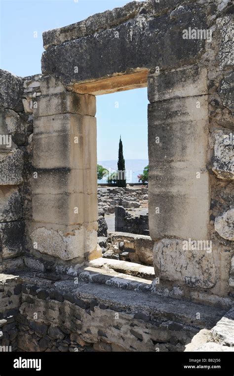 Capernaum, Israel; Ruins of a synagogue Stock Photo - Alamy