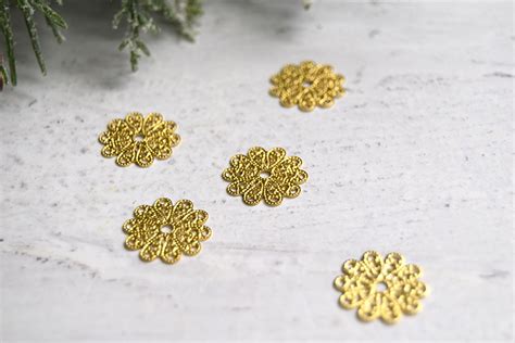 Flat Gold Filigree Bead Caps Count The Ornament Girl S Market