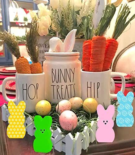 12 Pieces Easter Wooden Bunny Cutouts Unfinished Bunny Table Wooden Si