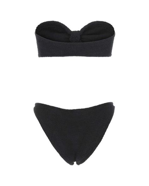 Hunza G Stretch Nylon Jean Bikini In Black Lyst UK