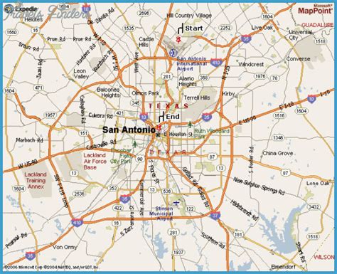 San Antonio Map Texas - TravelsFinders.Com