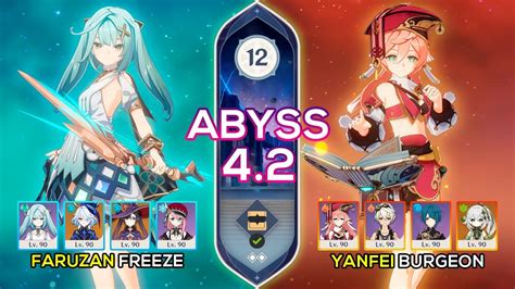 Faruzan Freeze Yanfei Burgeon Spiral Abyss 4 2 Genshin Impact