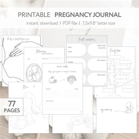 Pregnancy Journal Monthly Layout For Couples