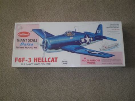 Guillows Giant Scale Balsa Flying Model Kit 1005 F6f 3 Hellcat Brand