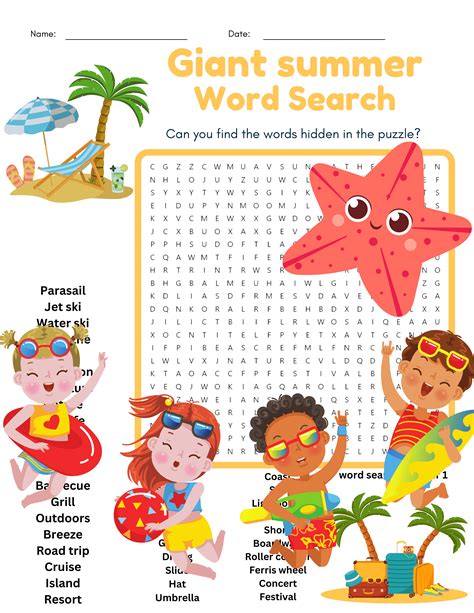 End Of The Year Giant Summer Word Search Puzzle Worksheet Activity Made By Teachers