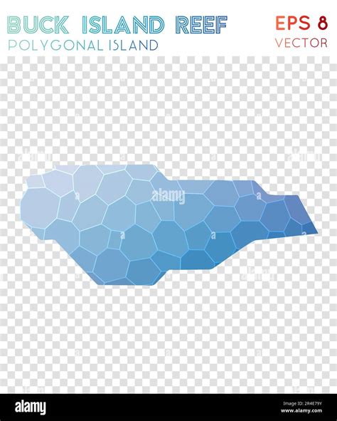 Buck Island Reef Polygonal Map Mosaic Style Island Likable Low Poly