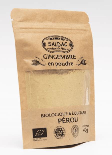 Gingembre en poudre bio équitable 40gr SALDAC Suisse sarl