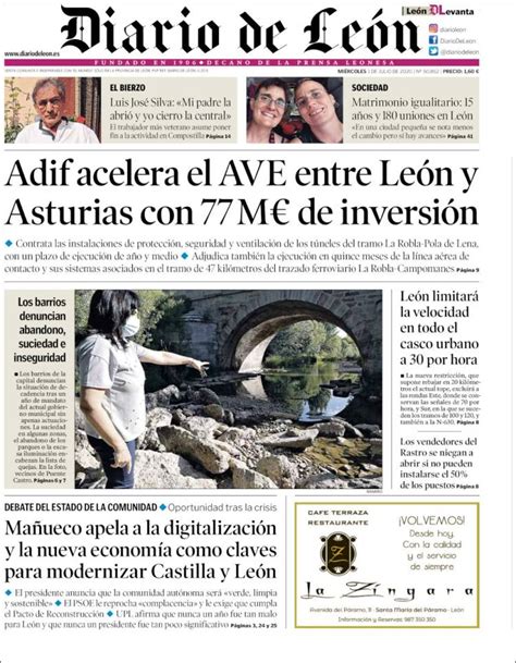 Periódico Diario de León España Periódicos de España Edición de