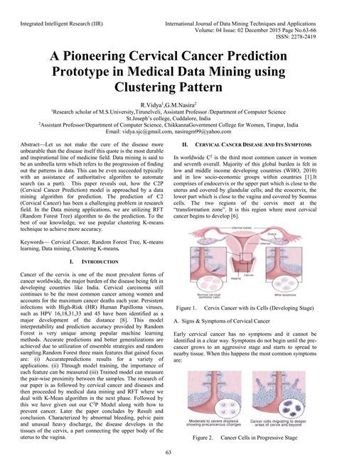 A Pioneering Cervical Cancer Prediction Prototype In Medical Data