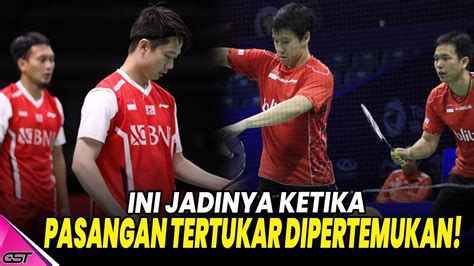 RAKET MARKUS DILEMPAR Pertandingan Kevin Ahsan VS Hendra Markus