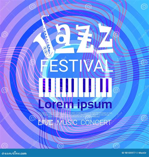 Jazz Festival Live Music Concert Plakat Anzeigen Fahne Vektor Abbildung