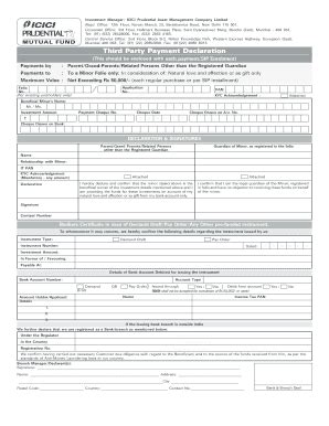 Fillable Online Third Party Payment Declaration Pmd ICICI Prudential