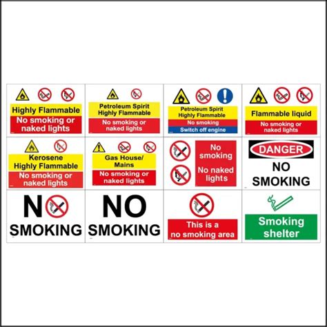 Highly Flammable Signs No Smoking Gas Flammable Naked Lights Liquid