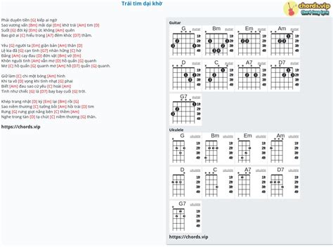 Chord Trái Tim Dại Khờ Vĩnh Điện Hoàng Phượng Tab Song Lyric Sheet Guitar Ukulele