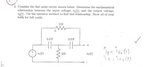 Solved Consider The 2nd Order Circuit Shown Below Determine