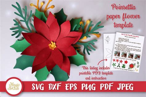 Poinsettia Svg Cut File