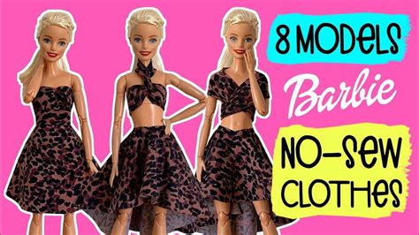 Diy How To Make No Sew Barbie Clothes Dress Skirt And Top 8