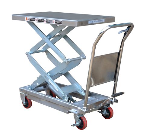 Partial Stainless Steel Double Scissor Lift Table 350kg - Pallet Trucks ...