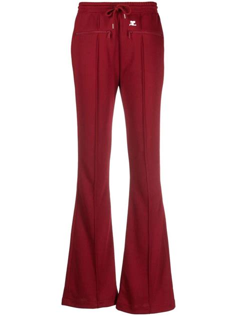 Courreges Interlock Bootcut Track Pants Red Editorialist