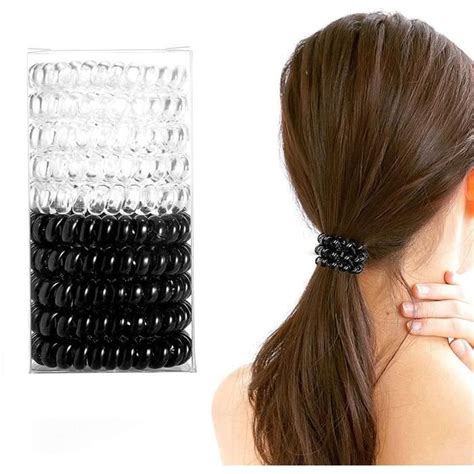 Elastique Cheveux Spirale Transparent 10 Pièce élastiques à Cheveux