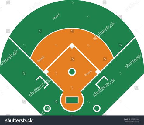 Baseball Field Aerial View Icon Flat Stock Vector (Royalty Free ...