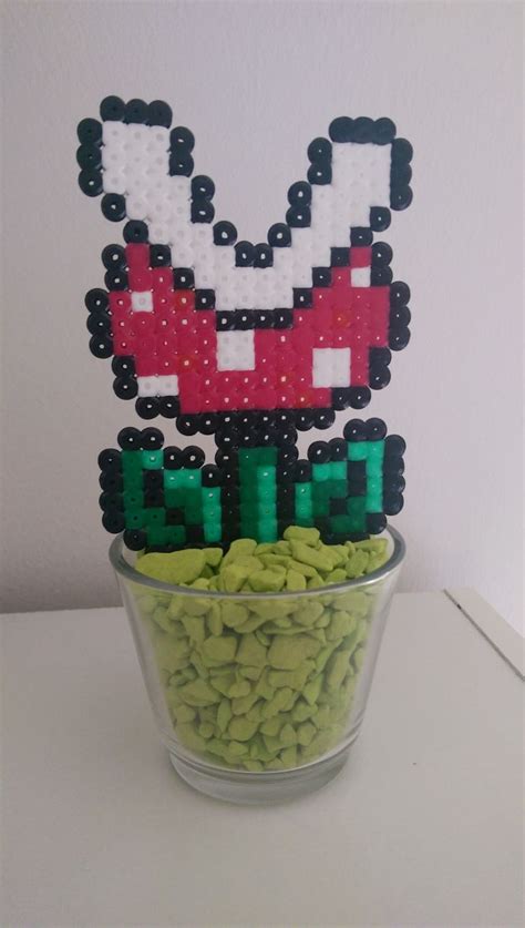 Potted Perler Bead Mario Plant Perler Bead Mario Perler Beads Perler