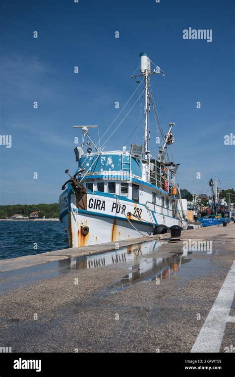 A Fishing Boat In The Port Of Rovinj Croatia Stock Photo Alamy