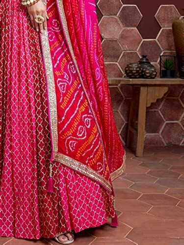 Zeel Clothing Women S Chinnon Silk Embroidered Semi Stitched Lehenga