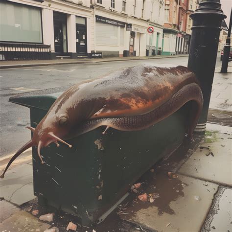 A giant slug eating a salt bin - Impossible Images - Unique stock ...