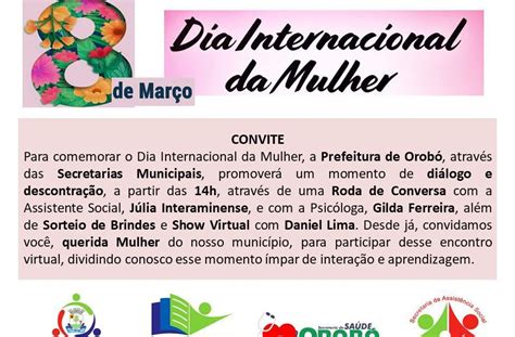 BLOG DO EDINHO SOARES DIA INTERNACIONAL DA MULHER VEJA A PROGRAMAÇÃO