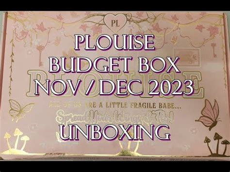 Unboxing PLOUISE Budget Box November December 2023 YouTube