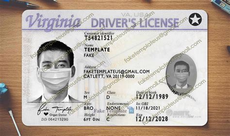 Fake Virginia Drivers License New V2 Fake Template