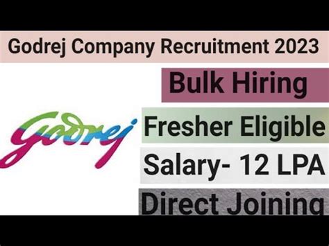 Godrej Company Recruitment 2023 Fresher Job Vacancy 2023 Private