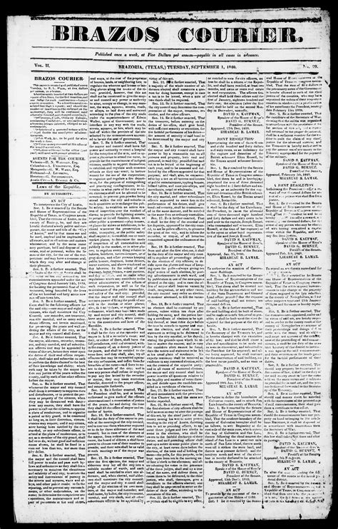 Brazos Courier. (Brazoria, Tex.), Vol. 2, No. 29, Ed. 1, Tuesday ...