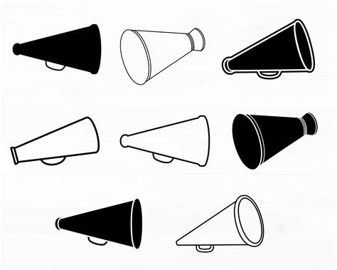 Cheer Megaphone Svg Bundle Cheer Megaphone Cutout Clipart Cheerleading