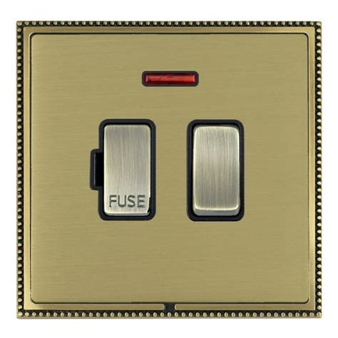 Hamilton Linea Perlina Cfx Antique Brass Framesatin Brass Plate 13a Double Pole Switched Fused