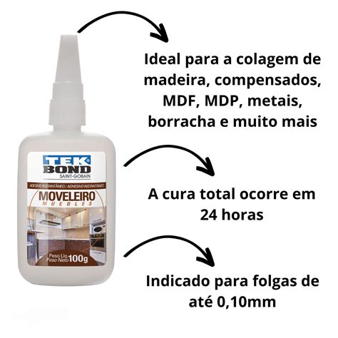 Cola Adesivo Instantâneo Moveleiro 100g Tekbond MadeiraMadeira