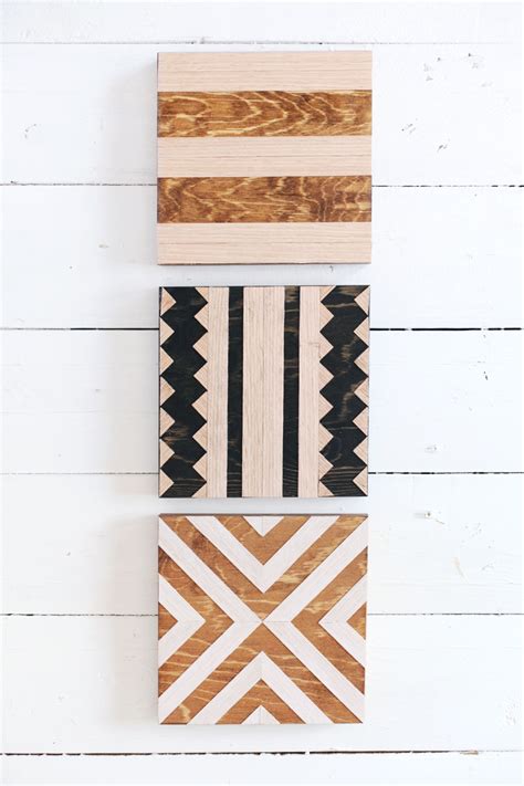 DIY Geometric Wood Trivets - A Beautiful Mess