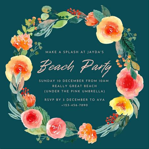 Free customizable beach birthday invitation templates | Canva