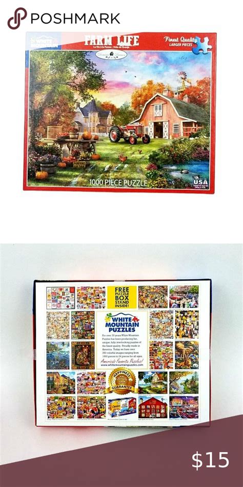 White Mountain 1000 Piece Jigsaw Puzzle Farm Life Barn Fall Tractor In