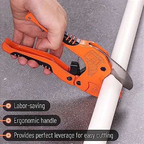 Snapklik Bates PVC Pipe Cutter Cuts Up To 1 1 4 Ratcheting PVC