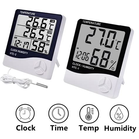 Htc 1 Htc 2 Lcd Electronic Digital Temperature Humidity Meter Home Thermometer Hygrometer Indoor