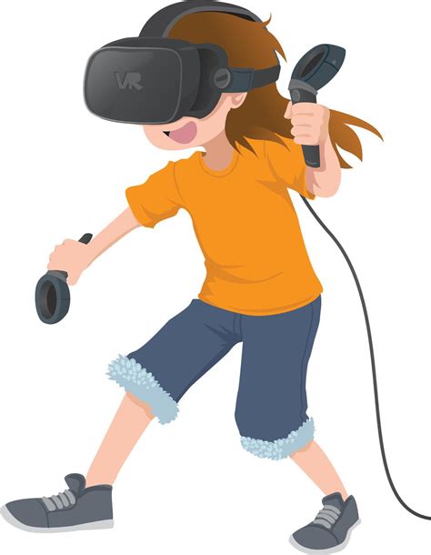 children playing vr game using virtual reality device 21432382 Vector