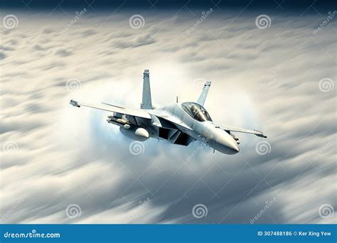 A Fighter Jet Breaking the Sound Barrier Stock Illustration ...