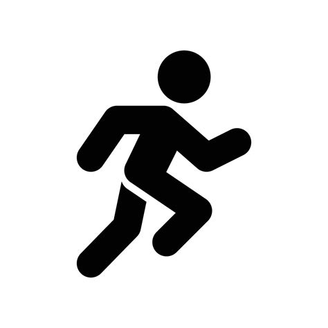 Run Icon Simple Solid Style Running Man Person Active Action